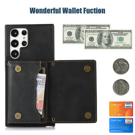 Three-fold RFID Leather Phone Case with Lanyard, For Samsung Galaxy S22 Ultra, For iPhone 12 Pro