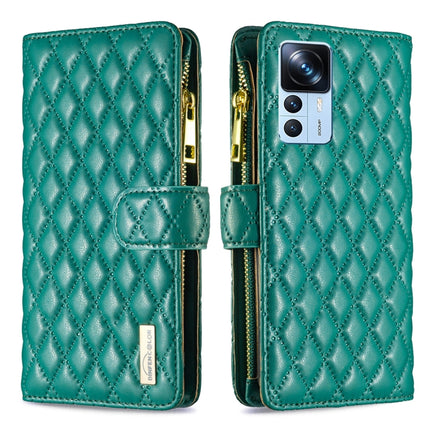Diamond Lattice Zipper Wallet Leather Flip Phone Case, For Xiaomi 12T / 12T Pro / Redmi K50 Ultra