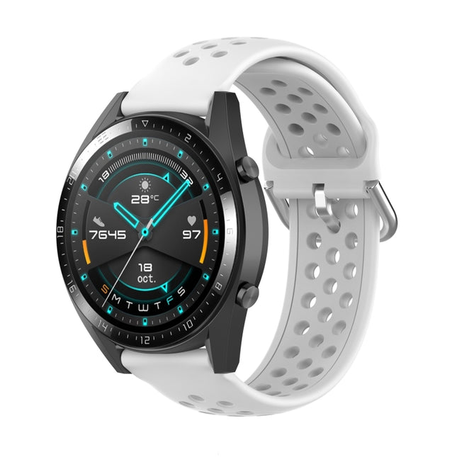 For Huawei Watch GT 46mm / 42mm / GT2 46mm 22mm Clasp Solid Color Sport Wrist Strap Watchband