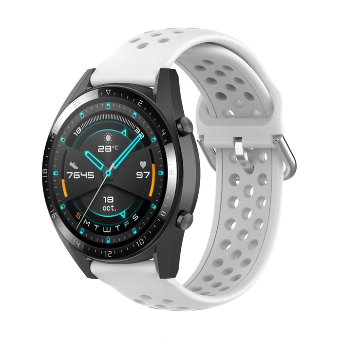 For Huawei Watch GT 46mm / 42mm / GT2 46mm 22mm Clasp Solid Color Sport Wrist Strap Watchband