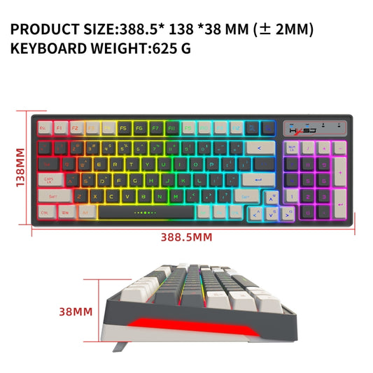 HXSJ L900 RGB Backlit Two-color Injection Keycaps 2.4G Wireless Keyboard