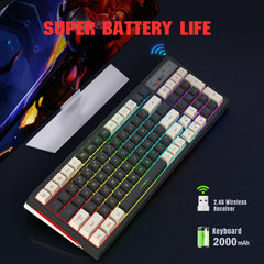 HXSJ L900 RGB Backlit Two-color Injection Keycaps 2.4G Wireless Keyboard