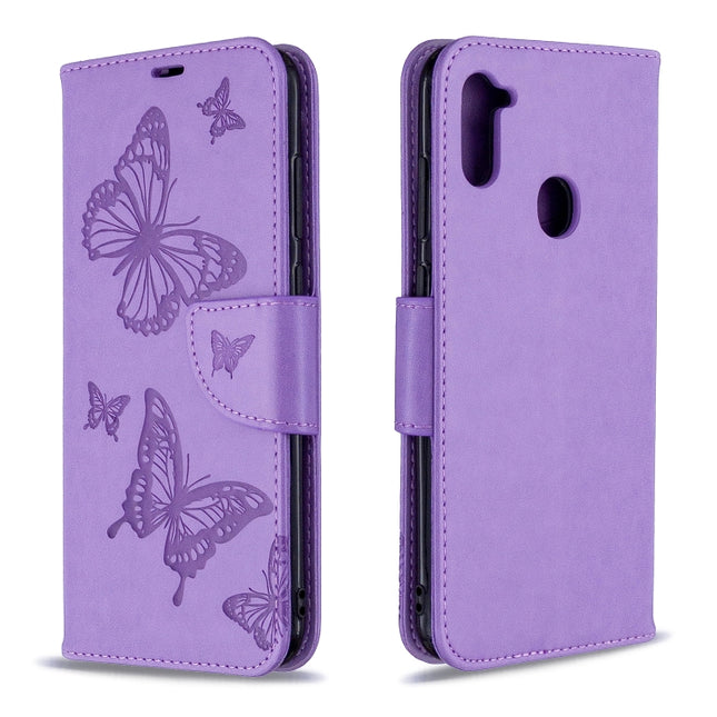 Two Butterflies Embossing Pattern Horizontal Flip Leather Case with Holder & Card Slot & Wallet & Lanyard, For Huawei P40 Lite, For Huawei P40 Lite E / Y7P, For Huawei Honor 20S, For Galaxy A11, For Xiaomi Redmi Note 9S