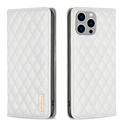 Diamond Lattice Magnetic Leather Flip Phone Case, For iPhone 14 Pro Max, For iPhone 14 Pro, For iPhone 14 Plus, For iPhone 14