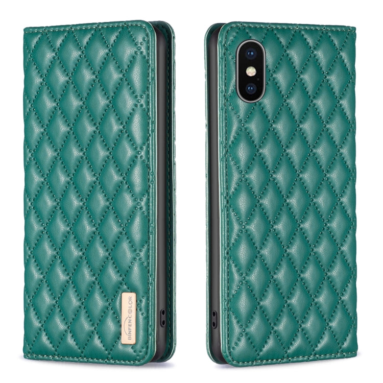 Diamond Lattice Magnetic Leather Flip Phone Case, For iPhone SE 2022 / SE 2020 / 8 / 7, For iPhone XS Max, For iPhone XS / X, For iPhone XR