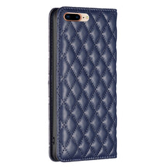 Diamond Lattice Magnetic Leather Flip Phone Case, For iPhone 8 Plus / 7 Plus