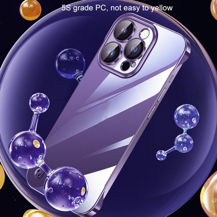 Electroplating Frameless Clear PC Phone Case, For iPhone 13 Pro Max, For iPhone 12, For iPhone 12 Pro