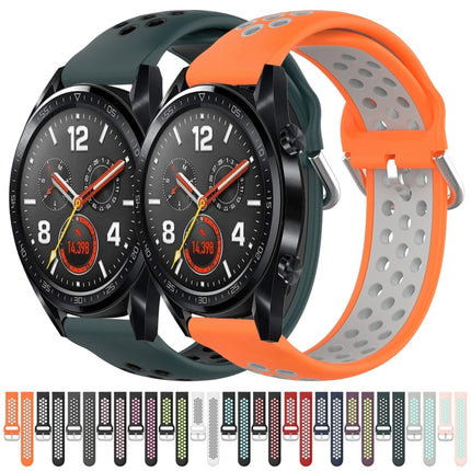 22mm Clasp Two Color Sport Wrist Strap Watchband, For Huawei Watch GT 46mm / 42mm