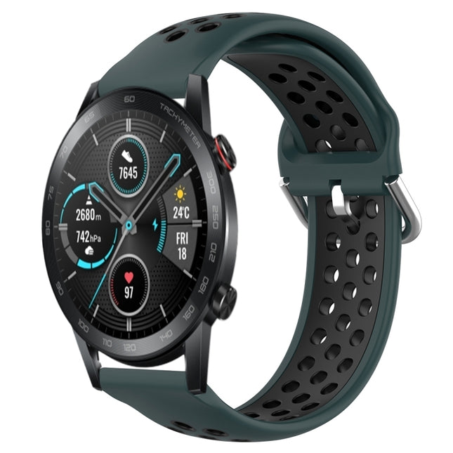 22mm Clasp Two Color Sport Wrist Strap Watchband, For Huawei Honor Magic Watch 2 46mm