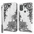 For Motorola Moto G Power 2022 / Diagonal Black Flower