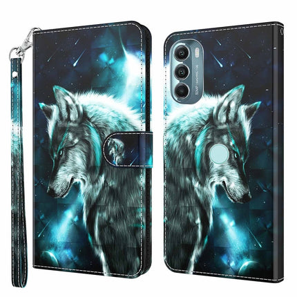 3D Painting Pattern TPU + PU Phone Case, For Motorola Moto G Power 2022, For Motorola Moto G Stylus 5G 2022