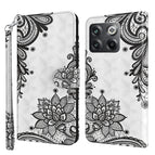 For OnePlus 10T / Diagonal Black Flower