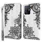 For Xiaomi 11T Pro / Diagonal Black Flower