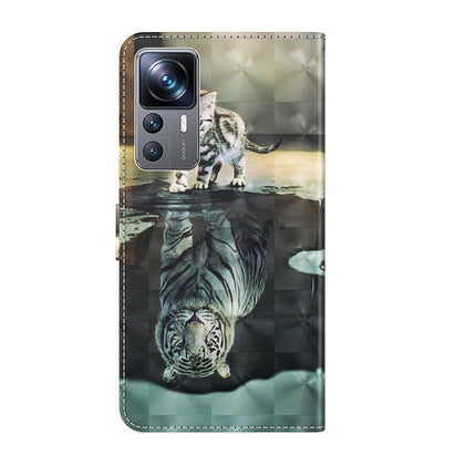 3D Painting Pattern TPU + PU Phone Case, For Xiaomi 12T Pro/12T/Redmi K50 Ultra, For Samsung Galaxy A04
