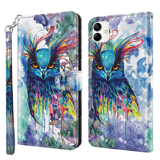 3D Painting Pattern TPU + PU Phone Case, For Xiaomi 12T Pro/12T/Redmi K50 Ultra, For Samsung Galaxy A04