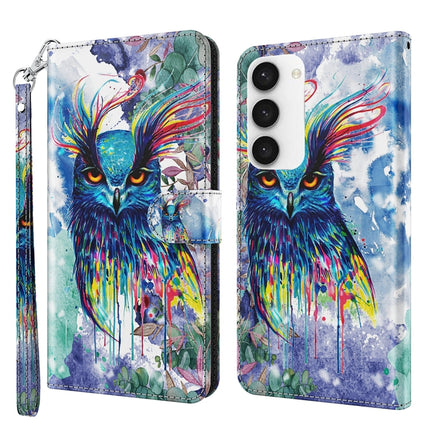 3D Painting Pattern TPU + PU Phone Case, For Samsung Galaxy S23 5G, For Samsung Galaxy S23, For Samsung Galaxy S23+ 5G