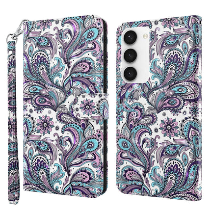 3D Painting Pattern TPU + PU Phone Case, For Samsung Galaxy S23 5G, For Samsung Galaxy S23, For Samsung Galaxy S23+ 5G