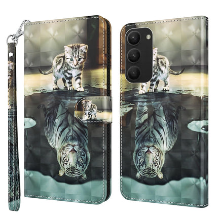 3D Painting Pattern TPU + PU Phone Case, For Samsung Galaxy S23 5G, For Samsung Galaxy S23, For Samsung Galaxy S23+ 5G