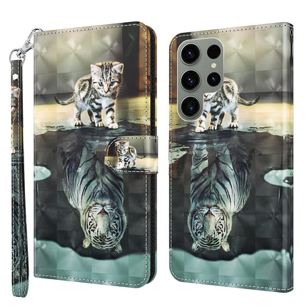 3D Painting Pattern TPU + PU Phone Case, For Samsung Galaxy S23 ultra 5G