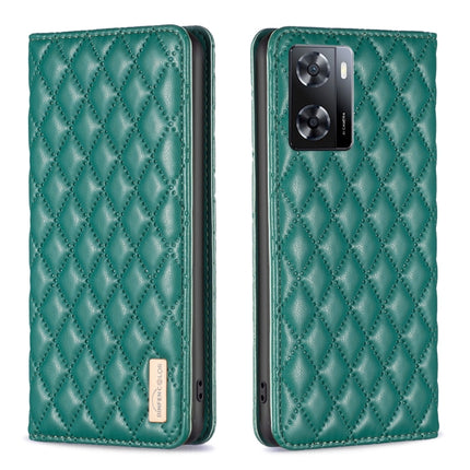 Diamond Lattice Magnetic Leather Flip Phone Case, For OPPO A7, For OPPO A15, For OPPO A16s / A16 / A54s / A55 5G / A54 4G, For OPPO A57 4G