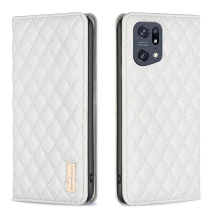 Diamond Lattice Magnetic Leather Flip Phone Case, For OPPO A94 5G / F19 Pro+, For OPPO A96 5G / Reno7 Z, For OPPO Find X5 Pro, For OPPO Find X5