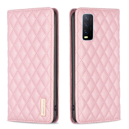 Diamond Lattice Magnetic Leather Flip Phone Case, For vivo Y20, For vivo Y21s / Y21 / Y33s, For vivo Y35 4G / Y22s, For vivo Y51 2020 / Y51a / Y51s