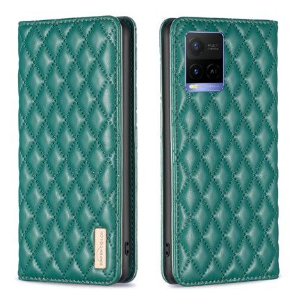 Diamond Lattice Magnetic Leather Flip Phone Case, For vivo Y20, For vivo Y21s / Y21 / Y33s, For vivo Y35 4G / Y22s, For vivo Y51 2020 / Y51a / Y51s