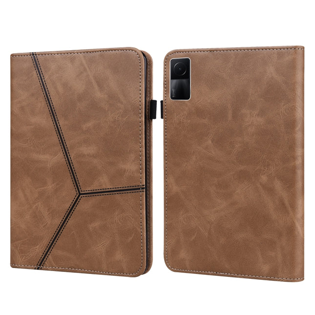 Solid Color Embossed Striped Leather Case, For Xiaomi Redmi Pad 10.61 2022