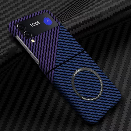 Carbon Fiber Texture MagSafe Magnetic Phone Case, For Samsung Galaxy Z Fold4 5G, For Samsung Galaxy Z Fold3 5G, For Samsung Galaxy Z Flip4 5G, For Samsung Galaxy Z Flip3 5G