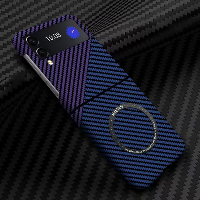 Carbon Fiber Texture MagSafe Magnetic Phone Case, For Samsung Galaxy Z Fold4 5G, For Samsung Galaxy Z Fold3 5G, For Samsung Galaxy Z Flip4 5G, For Samsung Galaxy Z Flip3 5G