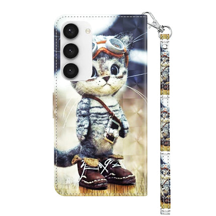 3D Painted Leather Phone Case, For Samsung Galaxy S23 5G, For Samsung Galaxy S23+ 5G