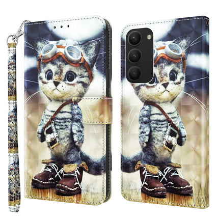 3D Painted Leather Phone Case, For Samsung Galaxy S23 5G, For Samsung Galaxy S23+ 5G