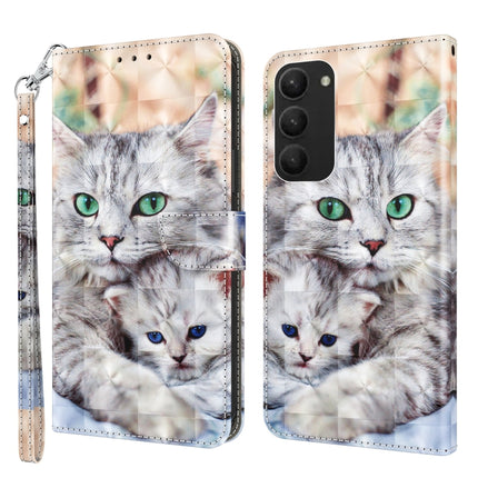 3D Painted Leather Phone Case, For Samsung Galaxy S23 5G, For Samsung Galaxy S23+ 5G