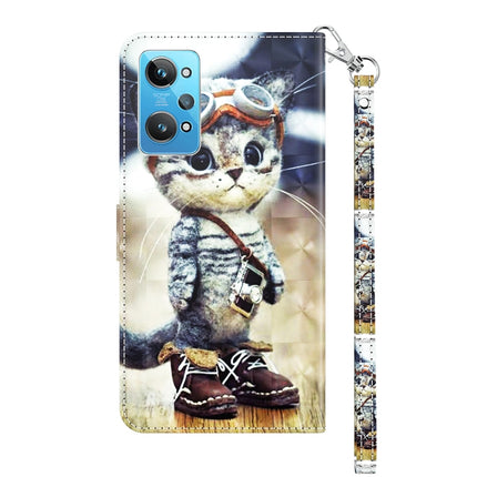 3D Painted Leather Phone Case, For Realme GT2 / GT Neo2 / GT Neo 3T, For Realme GT2 Pro
