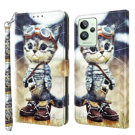 3D Painted Leather Phone Case, For Realme GT2 / GT Neo2 / GT Neo 3T, For Realme GT2 Pro