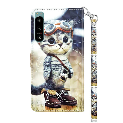 3D Painted Leather Phone Case, For Sony Xperia 5 IV, For Motorola Moto E22