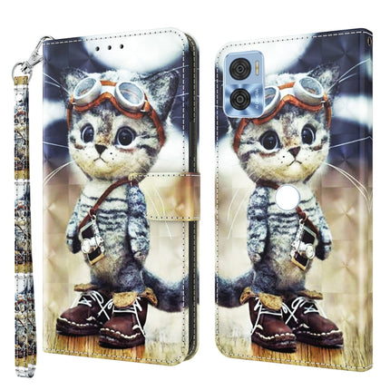 3D Painted Leather Phone Case, For Sony Xperia 5 IV, For Motorola Moto E22