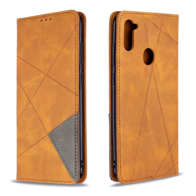 Rhombus Texture Horizontal Flip Magnetic Leather Case with Holder & Card Slots & Wallet, For Huawei P40 Lite, For Huawei P40 Lite E / Y7P, For Huawei Honor 20S, For Samsung Galaxy A11