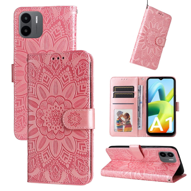 Embossed Sunflower Leather Phone Case, For Xiaomi Redmi A1 4G, For Xiaomi 12T / 12T Pro / Redmi K50 Ultra