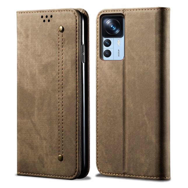 Denim Texture  Horizontal Flip Leather Phone Case, For Xiaomi 12T/12T Pro/Redmi K50 Ultra
