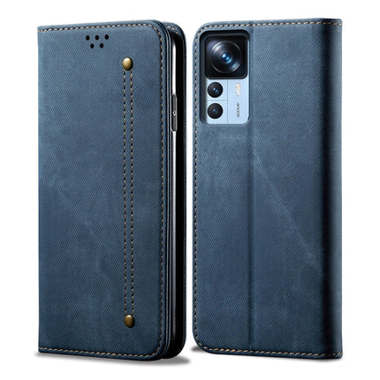 Denim Texture  Horizontal Flip Leather Phone Case, For Xiaomi 12T/12T Pro/Redmi K50 Ultra