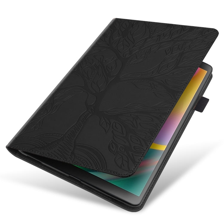 Life Tree Series Horizontal Flip Leather Case with Holder