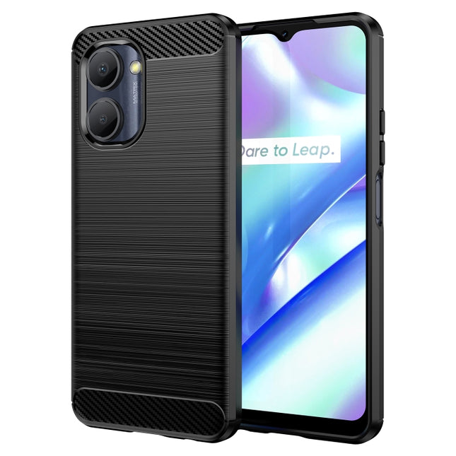 Brushed Texture Carbon Fiber TPU Phone Case, For Honor Play 30, For Samsung Galaxy A14 5G, For Realme C30, For Realme C30s, For Realme C33, For Realme Narzo 50i Prime