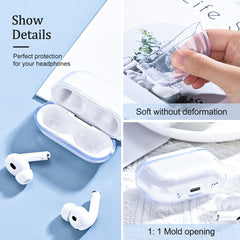 For AirPods Pro 2 Earphone Transparent TPU Protective Case, TPU