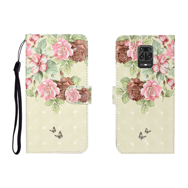 3D Colored Drawing Horizontal Flip Leather Case with Holder & Card Slot & Wallet, For Xiaomi Redmi Note 9 Pro