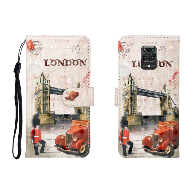 3D Colored Drawing Horizontal Flip Leather Case with Holder & Card Slot & Wallet, For Xiaomi Redmi Note 9 Pro