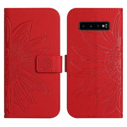 Skin Feel Sun Flower Pattern Flip Leather Phone Case, For Samsung Galaxy S10, For Samsung Galaxy S10+