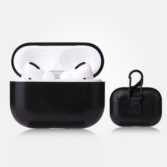 Anti-fall Crazy Horse Texture PU Leather Protective Case with Carabiner, For AirPods Pro, For AirPods 1 & 2