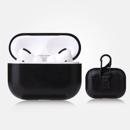 Funda protectora de piel sintética con textura Crazy Horse y mosquetón anticaídas para AirPods Pro, AirPods 1 y 2