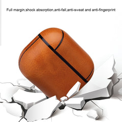 Anti-fall Crazy Horse Texture PU Leather Protective Case with Carabiner, For AirPods Pro, For AirPods 1 & 2